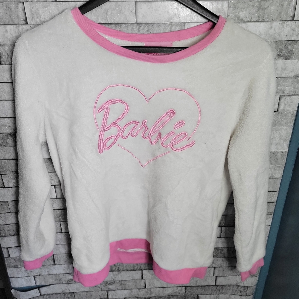 Barbie Size Medium 8/10 fleece‎ fuzzy sweatshirt